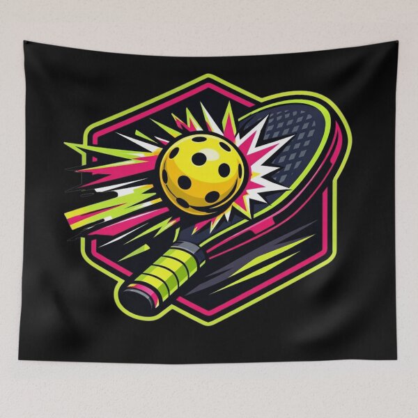 Item preview, Vibrant Pickleball Collision Neon Sports Sticker designed and sold by Timeless Junction.