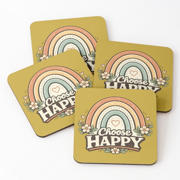 Item preview, Choose Happy Retro Boho Rainbow designed and sold by Mr Lee.