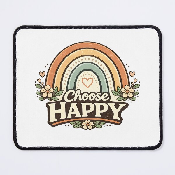 Item preview, Choose Happy Retro Boho Rainbow designed and sold by Mr Lee.