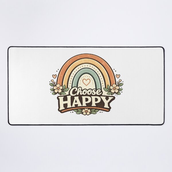 Item preview, Choose Happy Retro Boho Rainbow designed and sold by Mr Lee.