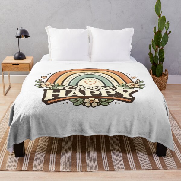Item preview, Choose Happy Retro Boho Rainbow designed and sold by Mr Lee.