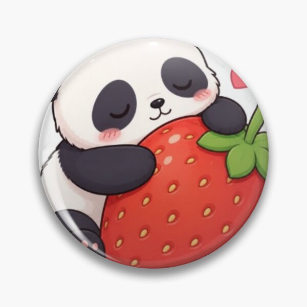 Item preview, Cute Baby Panda Sleeping on Giant Strawberry Sticker designed and sold by Saeed  Ahmad.