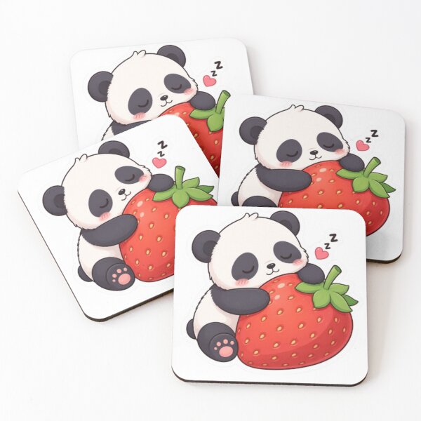Item preview, Cute Baby Panda Sleeping on Giant Strawberry Sticker designed and sold by Saeed  Ahmad.
