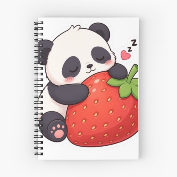 Item preview, Cute Baby Panda Sleeping on Giant Strawberry Sticker designed and sold by Saeed  Ahmad.