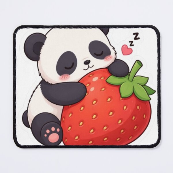 Item preview, Cute Baby Panda Sleeping on Giant Strawberry Sticker designed and sold by Saeed  Ahmad.