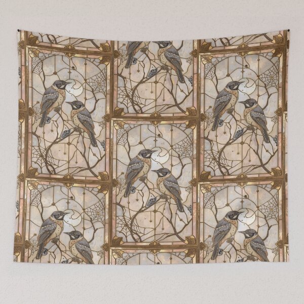 Item preview, Blue Birds in Celestial Stained Glass designed and sold by BriSher.