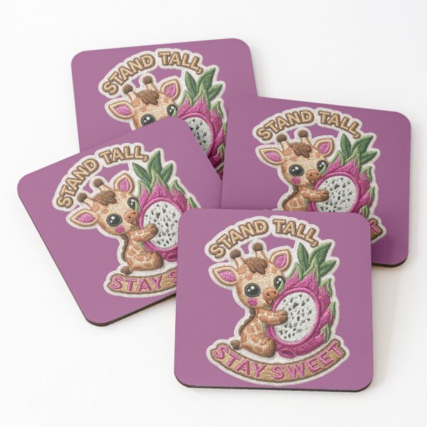 Item preview, Stand Tall Stay Sweet Giraffe Dragon Fruit Patch designed and sold by MegaNovaArt.