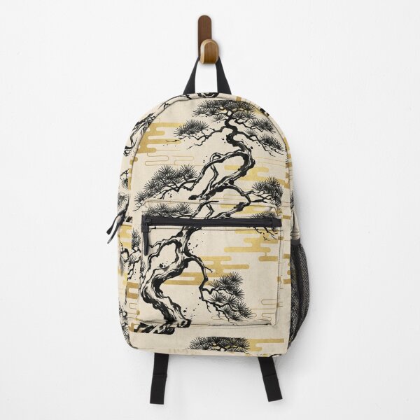 Item preview, Majestic Pine Tree with Gold Clouds - Japanese Ink Art designed and sold by Hikariha Studio.
