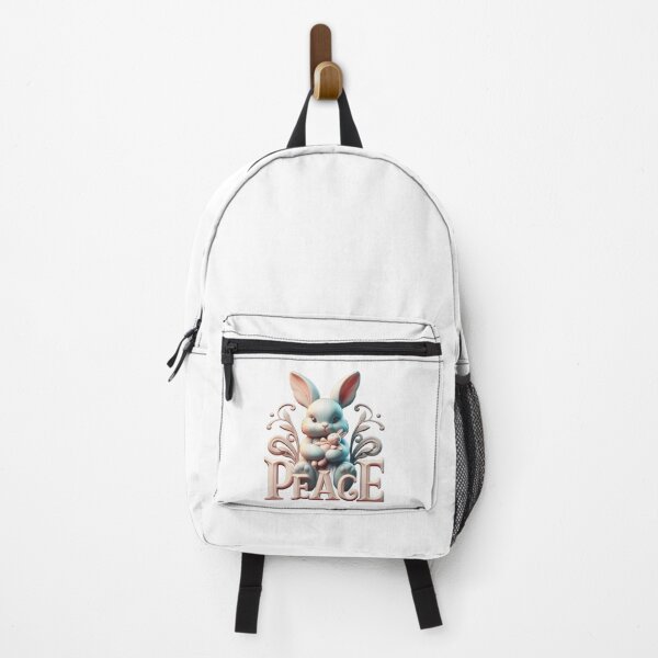Item preview, Blue Rabbit Holding a Small Bunny with Ornate Peace Design designed and sold by Artdrop62.