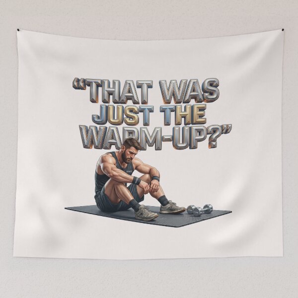 Item preview, That Was Just The Warm-Up Funny Gym designed and sold by pradeepvisuals.