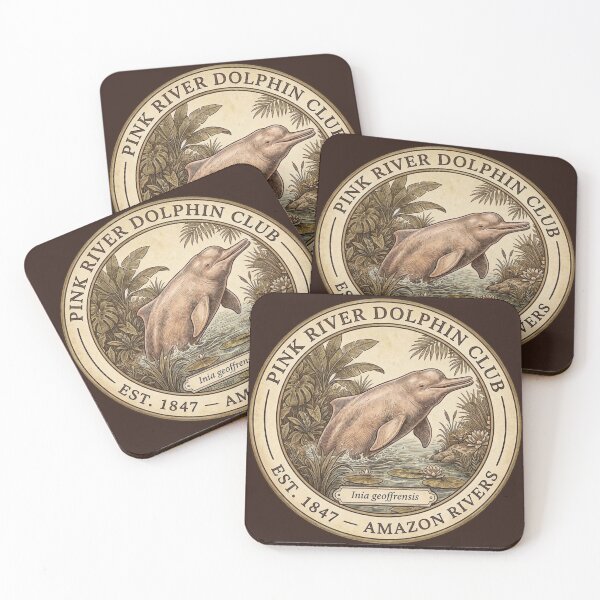 Item preview, Pink River Dolphin Rare Amazon Club Vintage Badge designed and sold by CalmCapy Co.