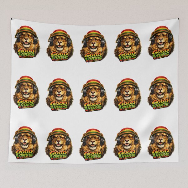 Item preview, Good Vibes Reggae Lion DJ Rasta designed and sold by  ZenRave Designs.