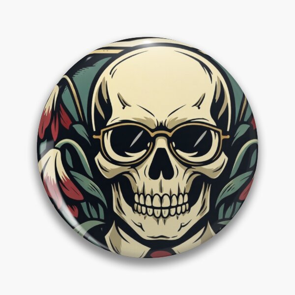 Item preview, Skull with Glasses and Lilies Dark Academia Sticker designed and sold by Timeless Junction.