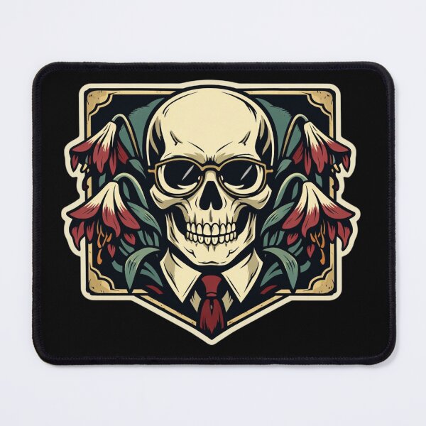 Item preview, Skull with Glasses and Lilies Dark Academia Sticker designed and sold by Timeless Junction.