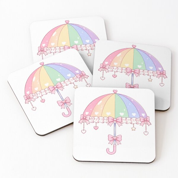 Item preview, Rainbow Kawaii Umbrella designed and sold by fadeinkstudio.