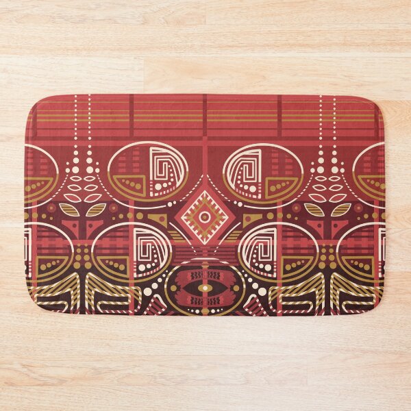 Item preview, African Ethno Tribal Pattern Geometric Red and Gold designed and sold by Skryp-art.