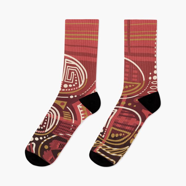 Item preview, African Ethno Tribal Pattern Geometric Red and Gold designed and sold by Skryp-art.
