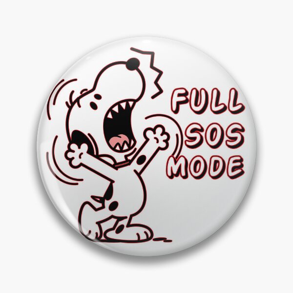 Item preview, Full SOS Mode Funny Cartoon Dog Panicking Retro Neon Line Art Streetwear designed and sold by DesignArtist.ia.