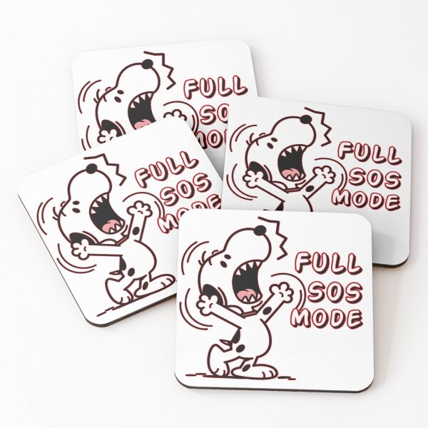 Item preview, Full SOS Mode Funny Cartoon Dog Panicking Retro Neon Line Art Streetwear designed and sold by DesignArtist.ia.