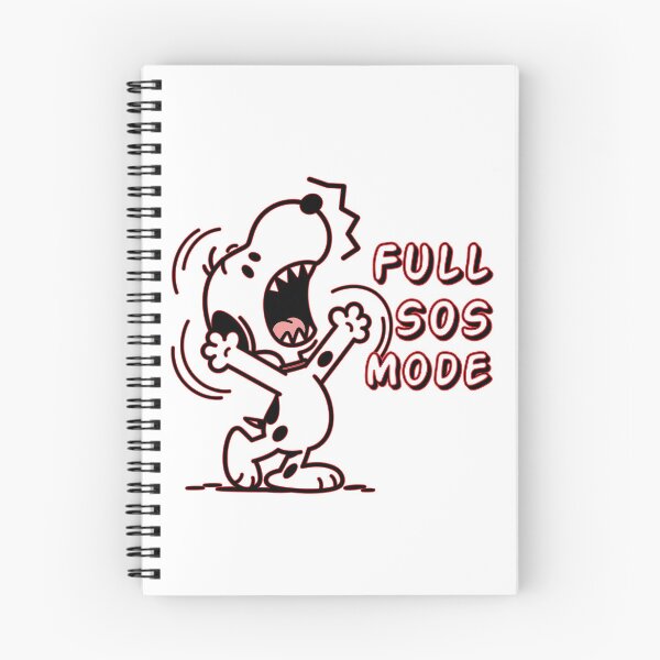 Item preview, Full SOS Mode Funny Cartoon Dog Panicking Retro Neon Line Art Streetwear designed and sold by DesignArtist.ia.