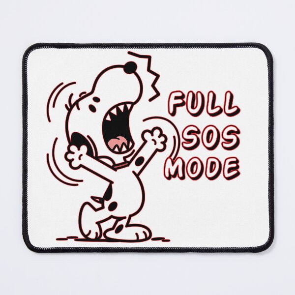 Item preview, Full SOS Mode Funny Cartoon Dog Panicking Retro Neon Line Art Streetwear designed and sold by DesignArtist.ia.