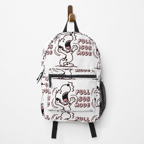 Item preview, Full SOS Mode Funny Cartoon Dog Panicking Retro Neon Line Art Streetwear designed and sold by DesignArtist.ia.