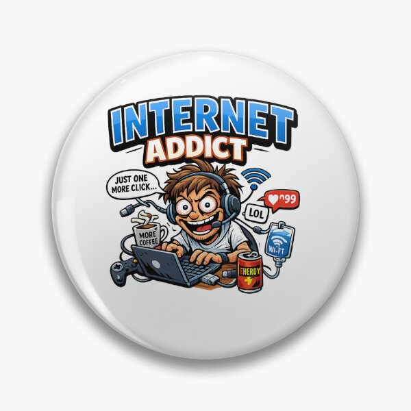 Item preview, Just One More Click Internet Addict Funny WiFi Meme designed and sold by Dinaelsherkawy.