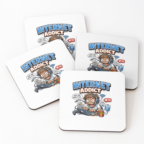 Item preview, Just One More Click Internet Addict Funny WiFi Meme designed and sold by Dinaelsherkawy.