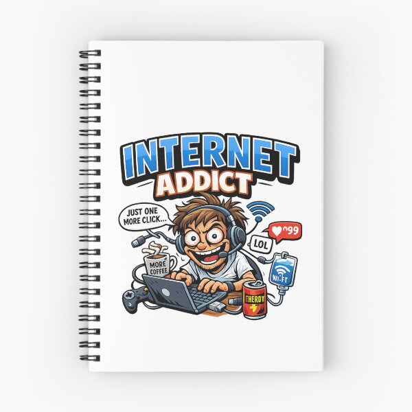 Item preview, Just One More Click Internet Addict Funny WiFi Meme designed and sold by Dinaelsherkawy.