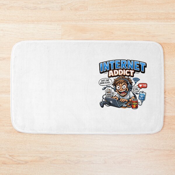 Item preview, Just One More Click Internet Addict Funny WiFi Meme designed and sold by Dinaelsherkawy.