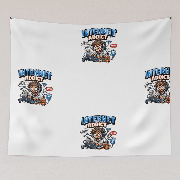 Item preview, Just One More Click Internet Addict Funny WiFi Meme designed and sold by Dinaelsherkawy.