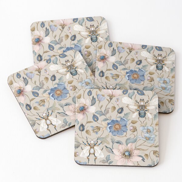 Item preview, Vintage Botanical Garden with Ornamental Bees designed and sold by EmmasStory.