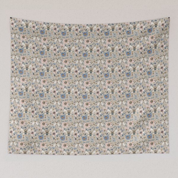 Item preview, Vintage Botanical Garden with Ornamental Bees designed and sold by EmmasStory.