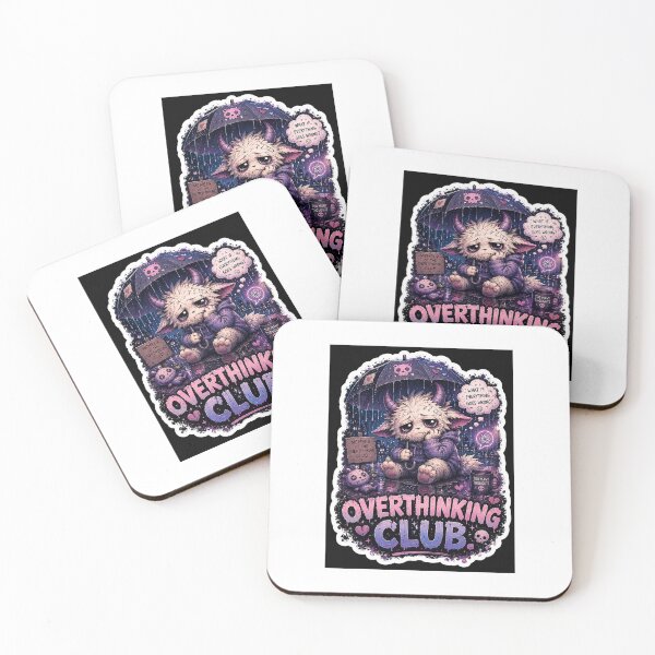 Item preview, Overthinking Club – Cute Anxiety Monster Sticker designed and sold by Wander Pop Studio.