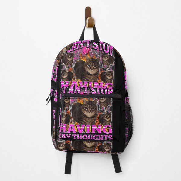 Item preview, I Can't Stop Having Gay Thoughts Funny Cat LGBTQ Pride Queer Meme designed and sold by SeraXYZ.