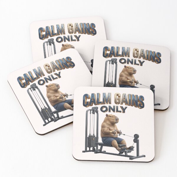Item preview, Calm Gains Only Capybara Fitness Gym designed and sold by pradeepvisuals.