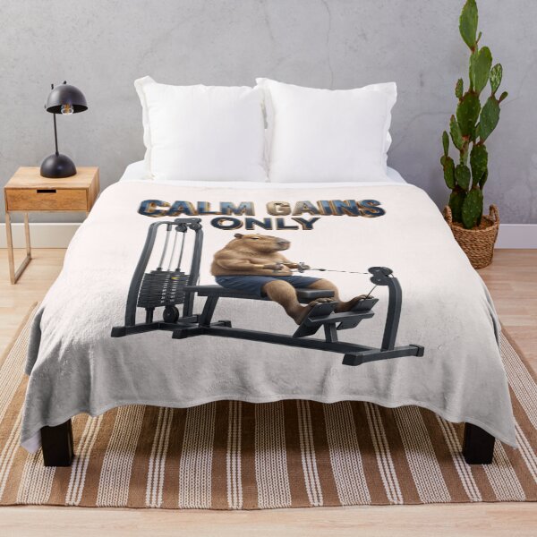 Item preview, Calm Gains Only Capybara Fitness Gym designed and sold by pradeepvisuals.