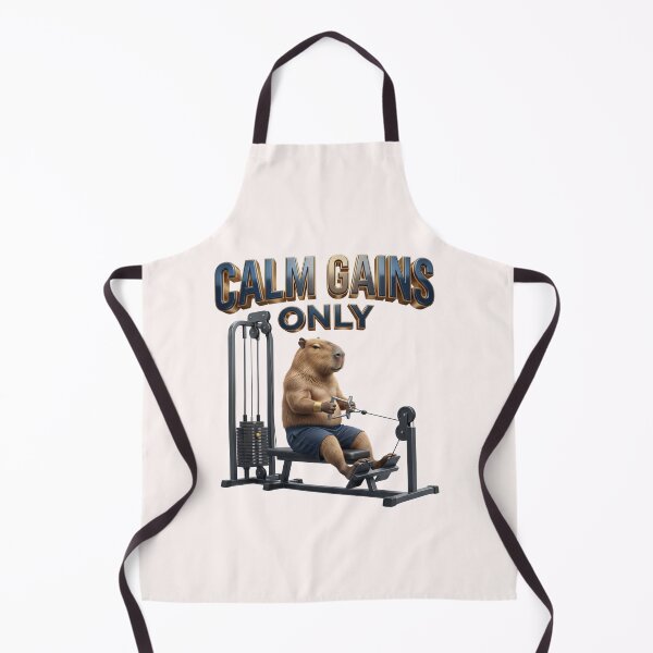 Item preview, Calm Gains Only Capybara Fitness Gym designed and sold by pradeepvisuals.