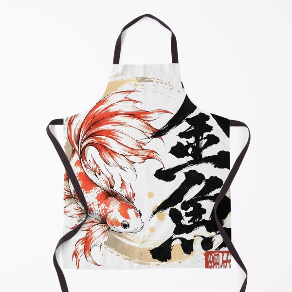 Item preview, Japanese Goldfish Ink Painting Red White Fish Art designed and sold by XODAD.