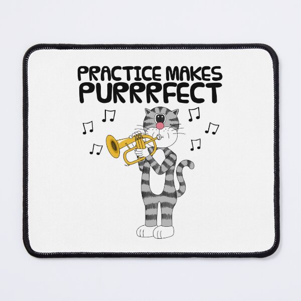 Item preview, Cat Playing Flugelhorn, Practice Makes Purrrfect, Musician designed and sold by doodlerob.