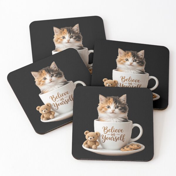 Item preview, Believe In Yourself Cute Cat | Positive Affirmation Mental Health Motivation Gift designed and sold by Basma Designs | Funny Shirts, Stickers & Mugs.