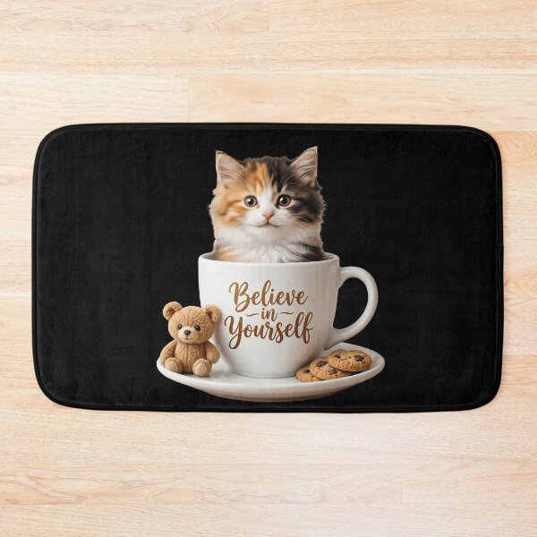 Item preview, Believe In Yourself Cute Cat | Positive Affirmation Mental Health Motivation Gift designed and sold by Basma Designs | Funny Shirts, Stickers & Mugs.