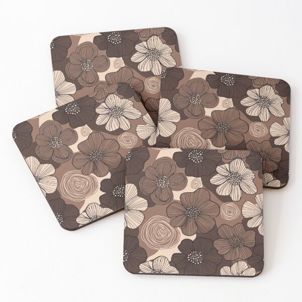 Item preview, Brown Floral Pattern, Neutral Boho Flower Design, Seamless Botanical Print, Earth Tone Floral Artwork, Vintage Nature Illustration designed and sold by GalleryPeak.