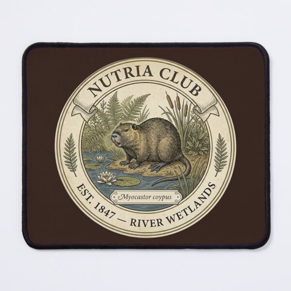 Item preview, Nutria Club Vintage Badge River Wetlands Wildlife designed and sold by CalmCapy Co.