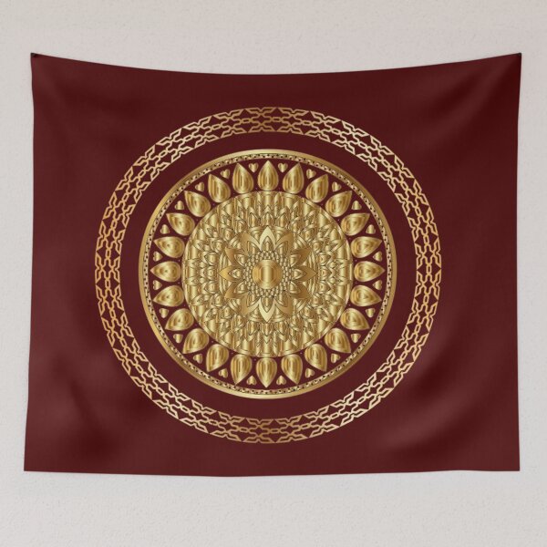 Item preview, Golden Mandala Medallion | Elegant Geometric Ornament designed and sold by Rawafi Art Studio.