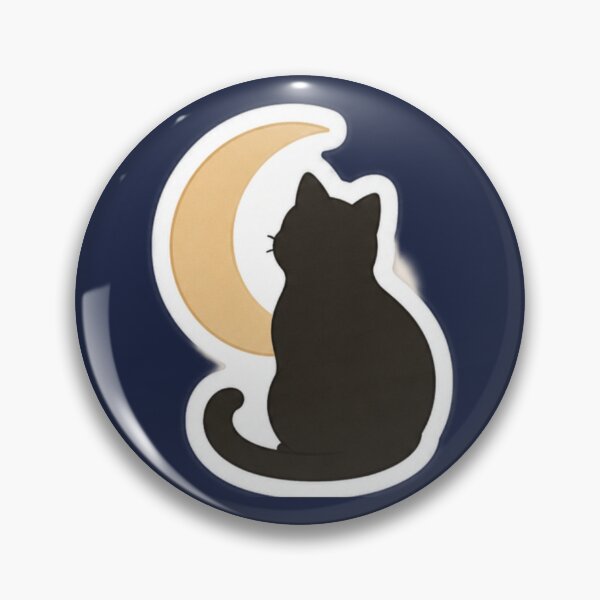 Item preview, Black Cat & Crescent Moon Sticker designed and sold by PrintByte.