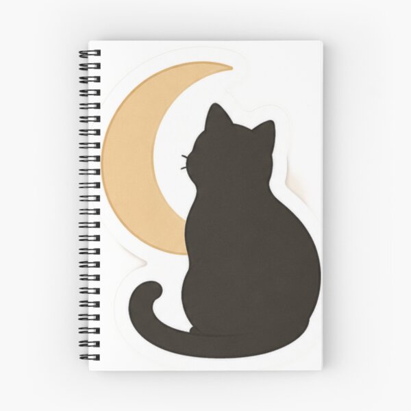 Item preview, Black Cat & Crescent Moon Sticker designed and sold by PrintByte.