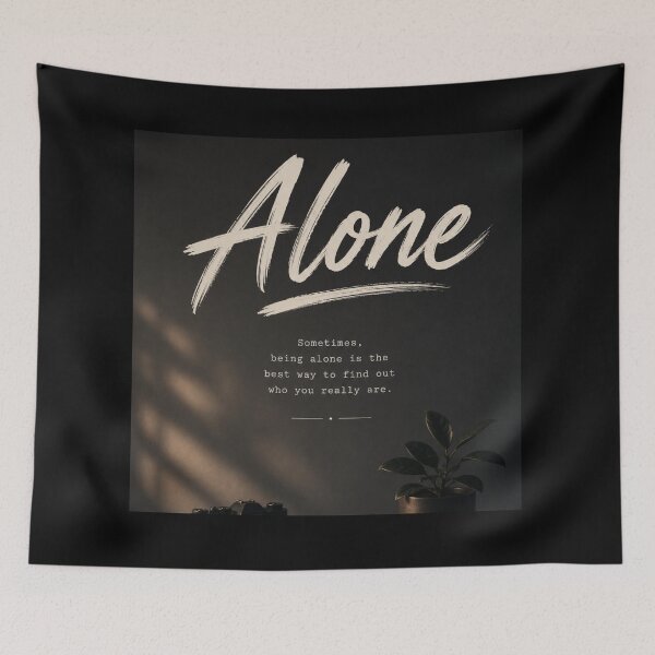 Item preview, ALONE – Finding Peace in Silence | Self Discovery Quote designed and sold by NovaInfinityStudio.
