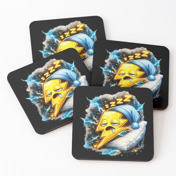 Item preview, Sleepy Lightning Bolt Cartoon Sticker | Cute 3D Tired Electric Character designed and sold by Timeless Junction.