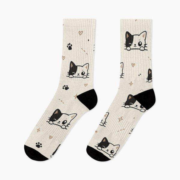 Item preview, Cute Peeking Cat Pattern Blanket – Kawaii Black and White Kitten Toss Pattern Cozy Throw Blanket designed and sold by IconicDesignsXd.